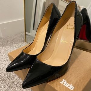 Christian Louboutin Pigalle 100 mm Black Patent Pumps
